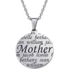 Personalized Planet "Mother" Family Names Stainless Steel Pendant, 20"