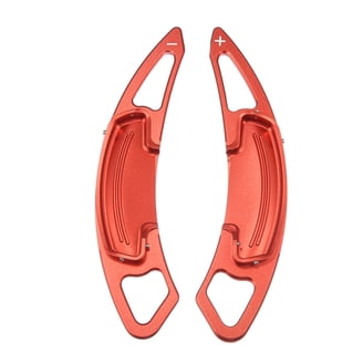 Red Steering Wheel Shift Paddle Cover Set For Dodge Charger Challenger 2015+ | Aluminum Alloy Trim