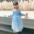thumbnail image 2 of Girls Elsa Tulle Princess Costume Dress Long Sleeve Fancy Birthday Party Gown, 2 of 7