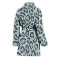 thumbnail image 2 of Snow Leopard Knitted Pattern Women Bathrobe One Size Univeral Fits, Wide Animal Fashion Lightweight Plush Fleece Long Robe For Women, 2 of 3