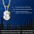 thumbnail image 2 of Gem Stone King 1.00 Ct White Created Sapphire 18K Yellow Gold Plated Silver Pendant With Chain, 2 of 6