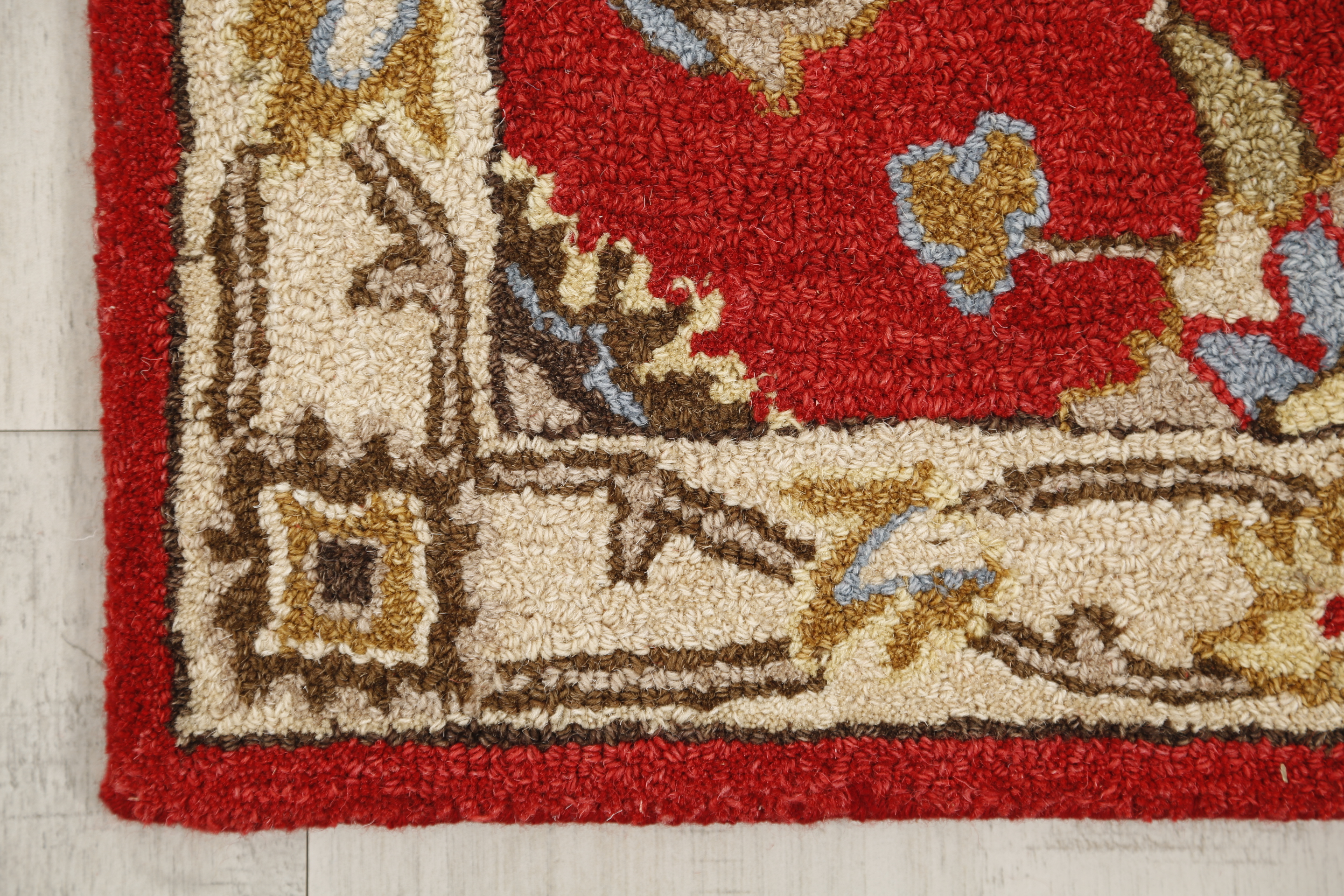 Ottomanson Agra Mahal 2x8 Indoor Handmade Wool Runner Rug, 2'3" x 7'6", Rust/Beige