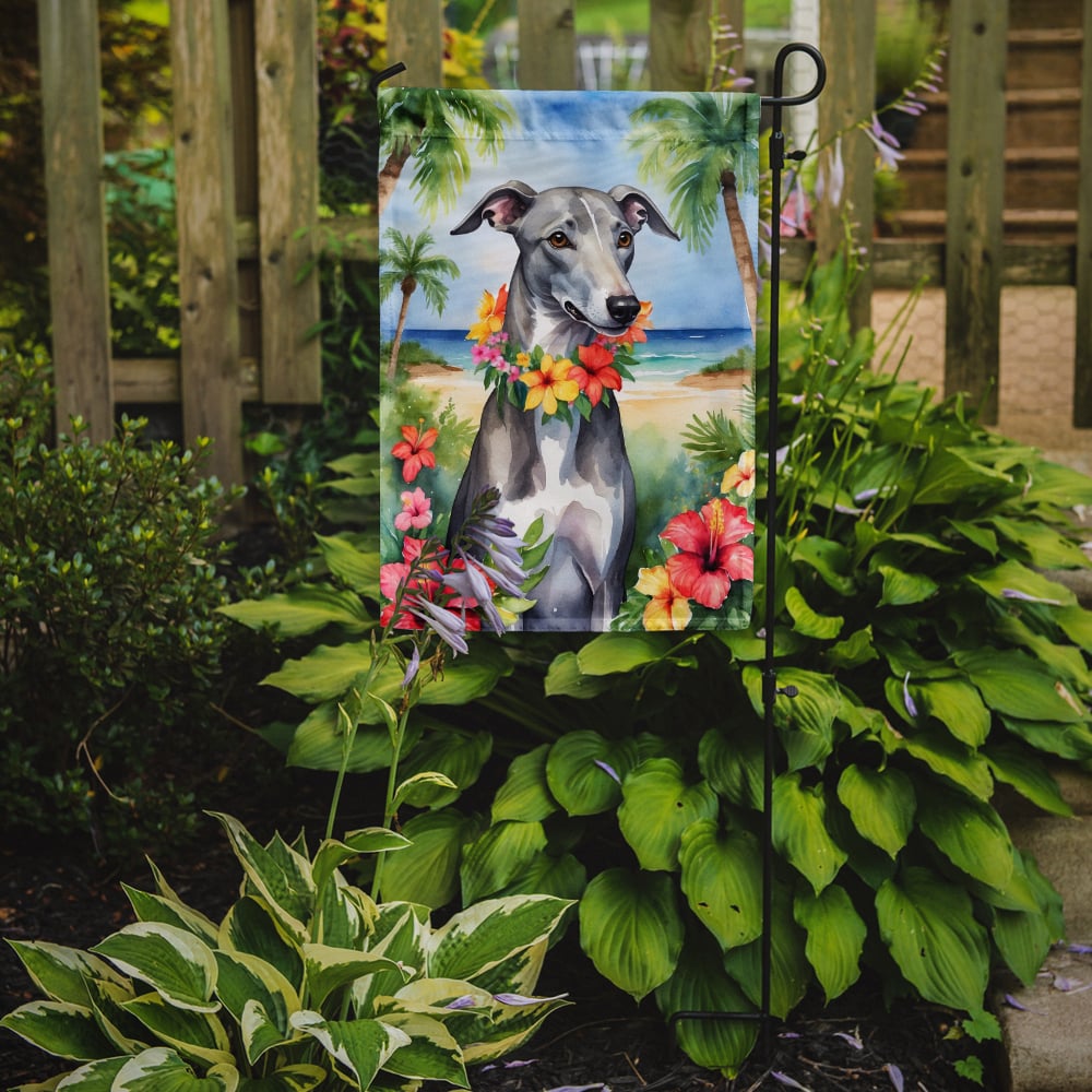 Greyhound Luau Garden Flag 11.25 in x 15.5 in
