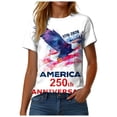thumbnail image 5 of mgoYE T-Shirt for Women 250th American Anniversary Gifts 250 Years America Anniversary Shirt Womens 250th Independence Day Freedom Shirt USA Flag Star and Stripes Tee|Blue S, 5 of 8
