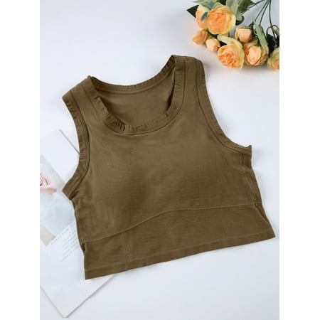 1/2 PCS Back Sports Bra Women Sleeveless Vest Beautiful Slim Tube Top Underwear With Bra Pads Undershirt Elastic Korean Crop Top