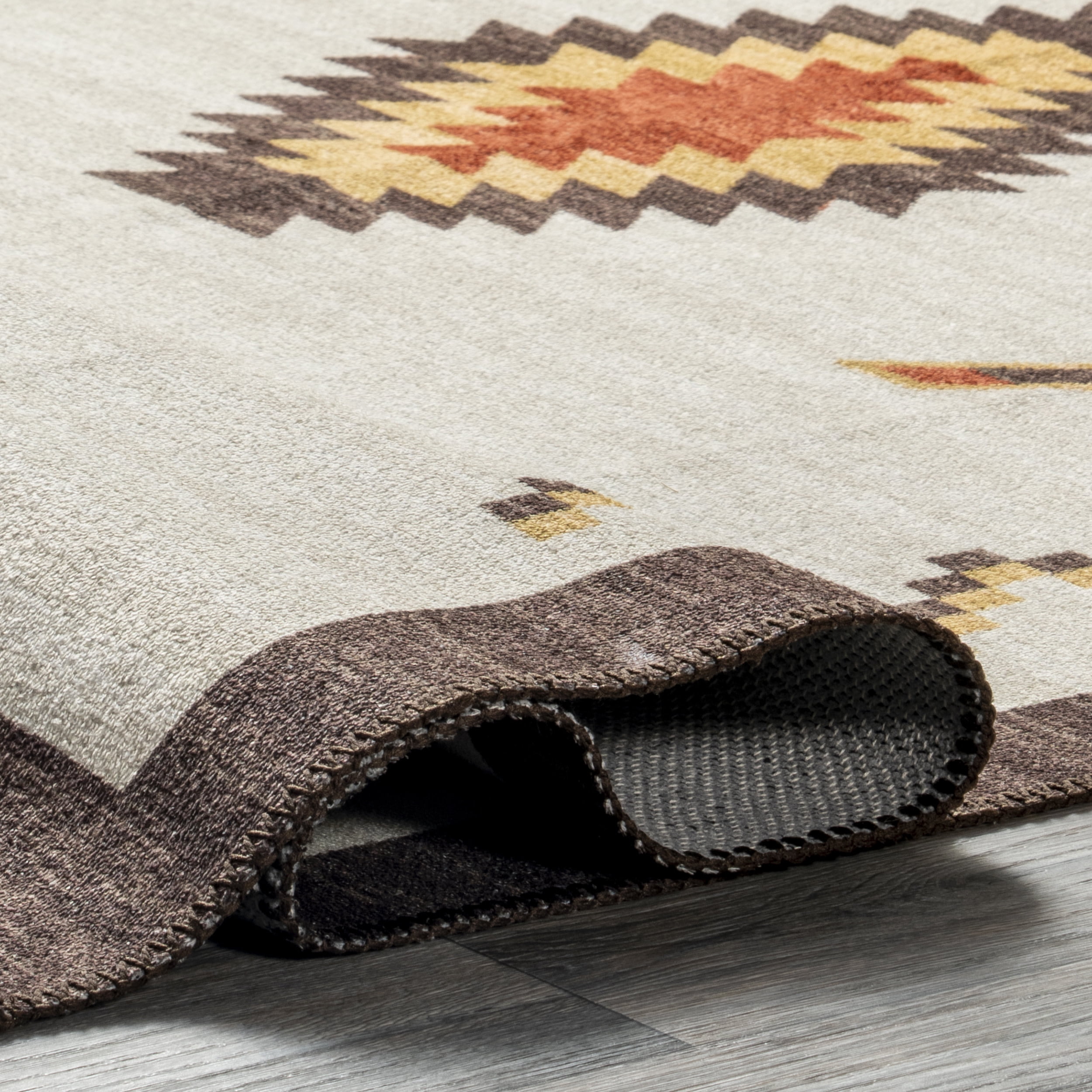 nuLOOM Colbie Tribal Machine Washable Area Rug, 7' x 9', Ivory