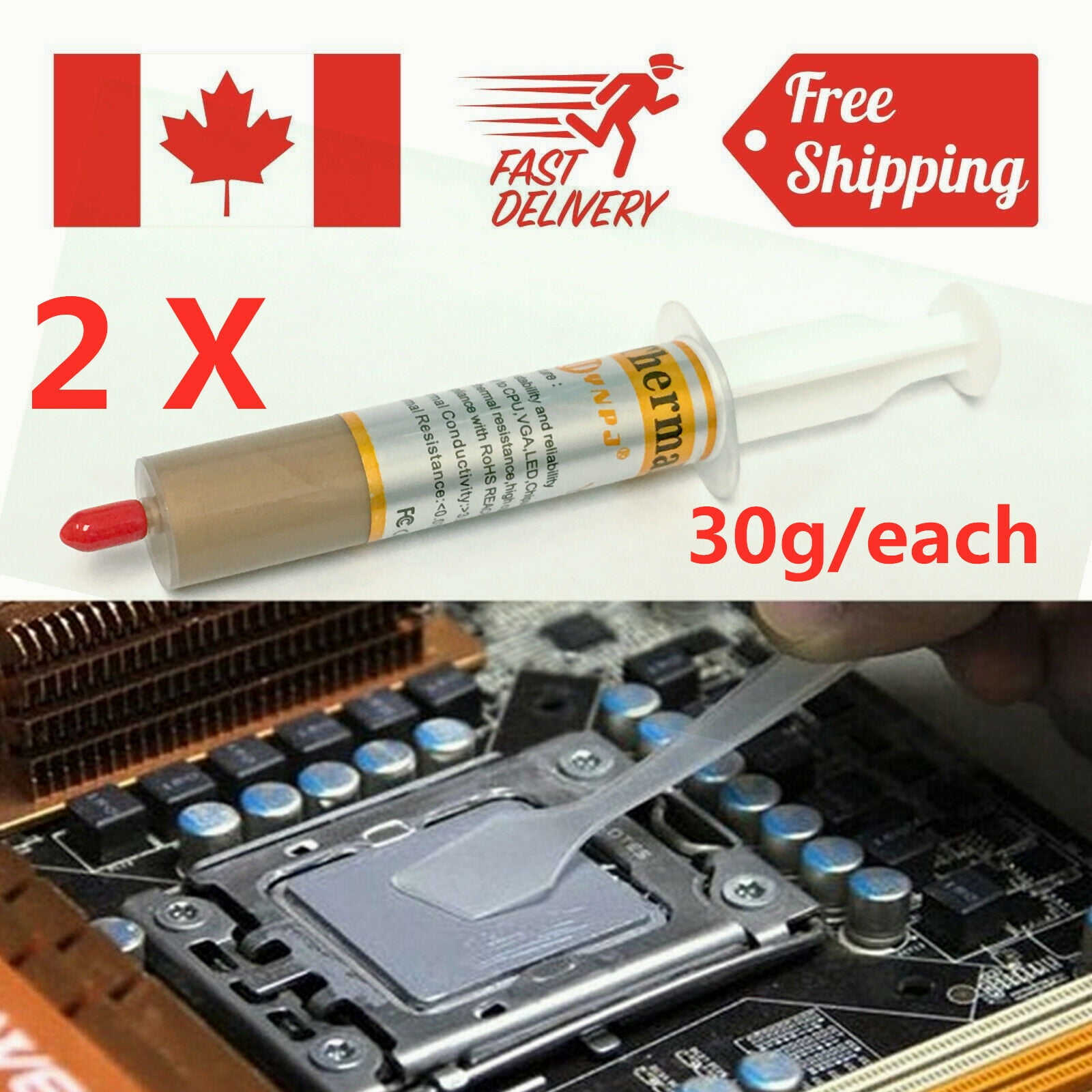 2pcs Syringe Thermal Grease Gold Cpu Gpu Chip Heatsink Paste Conductive Compound Walmart Canada