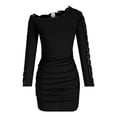 thumbnail image 4 of Blczomt Long Sleeve Womens Holiday Dress Black Lace Mini Sexy Bodycon Trendy Party Off Shoulder Dresses, 4 of 6