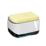 mmirethe Soap Dispenser with Sponge Holder Liquid Organizer ABS Plastic Container Kitchen Sink Countertop Office Storage Box