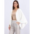 thumbnail image 4 of DARING DIVA Women's Linen Cardigan 3/4 Sleeve Open Front Lightweight Shrug XL White, 4 of 8