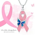 thumbnail image 7 of Midir&Etain Breast Cancer Necklace 925 Sterling Silver Butterfly Pink Ribbon Pendant Necklace Breast Cancer Survivor Gifts for Women, 7 of 7
