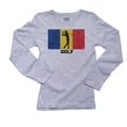 thumbnail image 1 of Romania Olympic - Golf - Flag - Silhouette Women's Long Sleeve Grey T-Shirt, 1 of 2