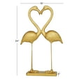 thumbnail image 3 of 15" x 24" Gold Polystone Flamingo Sculpture, by DecMode, 3 of 7