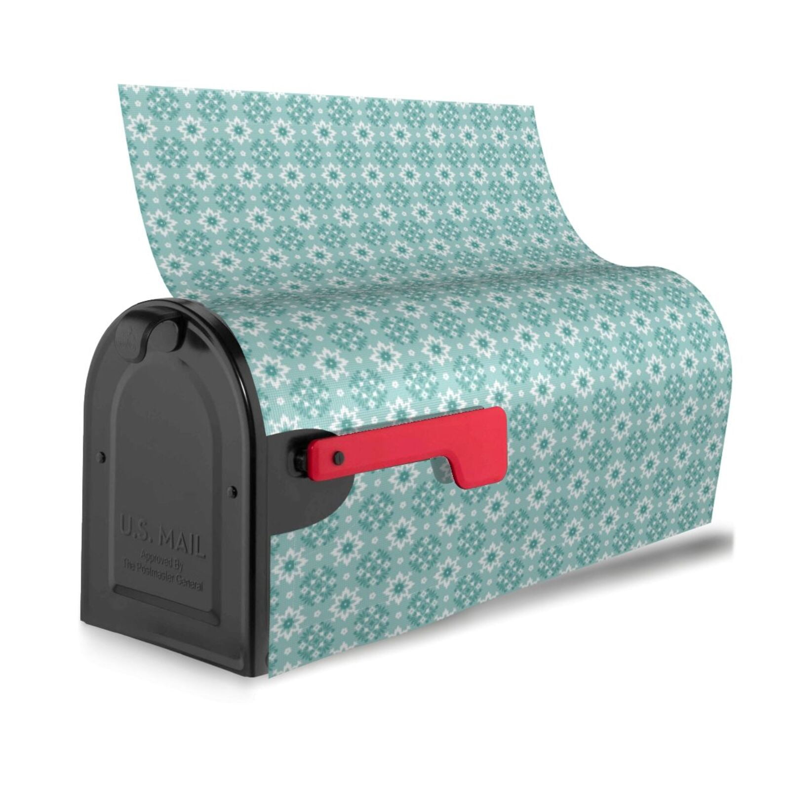 Xecao Blue Print for Mailbox Cover with Magnetic Strips, Waterproof and Sunscreen, Adds a Decorative Touch to Your Garden Yard.