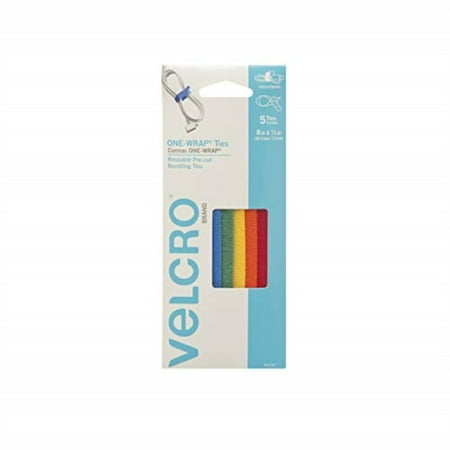 velcro brand one-wrap ties | cable management, wires & cords | self gripping cable ties, reusable | 5 ct - 8