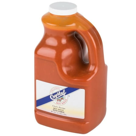 Crystal Louisiana Pure Cayenne Chef's Recipe Hot Sauce with Garlic, 1 Gallon