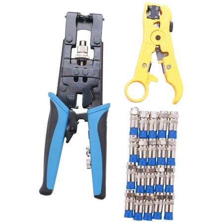 

Durable Coax Compression Crimper Tool BNC/RCA/F Crimp Connector RG59/58/6 Cable Wire Cutter Adjustable Crimping Pliers