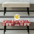 thumbnail image 6 of FUIALDOLG Christmas Bench Covers Stretch Xmas Decoration Washable Red Bench Seat Cover with Elastic Edge Rectangle Seat Protector for Bedroom, Living Room, 6 of 7