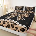 thumbnail image 4 of Erosebridal Girls Vintage Cheetah Print Bow Queen Sheet Sets 4 Pieces,3D Pearl Print Bed Set for Teens,Microfiber Bedroom Decor, 4 of 5