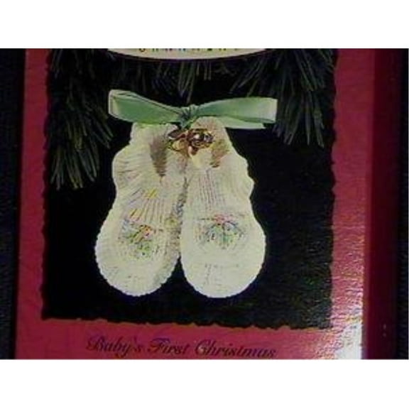 hallmark 1994 baby's first christmas porcelain booties qx5633