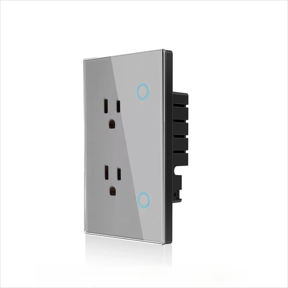 Melery WIFI Smart Wall Socket - US Plug, Power Monitoring & Touch Switch Tuya App Enabled, Wireless Remote Control