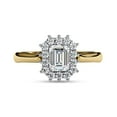 thumbnail image 2 of IGI Certified Lab Grown Diamond Ring | Center 5x4mm Emerald Cut Halo Cluster Engagement Promise Rings For Women In 18k Solid Yellow Gold | F-G, VS-SI Quality (0.50 Ctw) Ring Size-8, 2 of 7