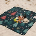 thumbnail image 5 of Christmas Trees Green Beach Blanket Outdoor Picnic Blanket 78"x 78" Waterproof Foldable for Beach Camping Travel Hiking Grass Lawn Park, 5 of 5