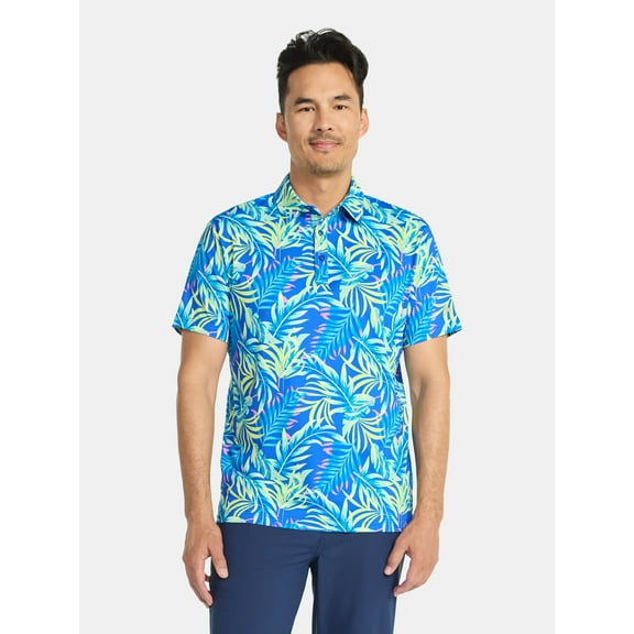 Birdie Bound Men's& Big Men's Jungle Glow Print Polo Sizes XS to 5XL