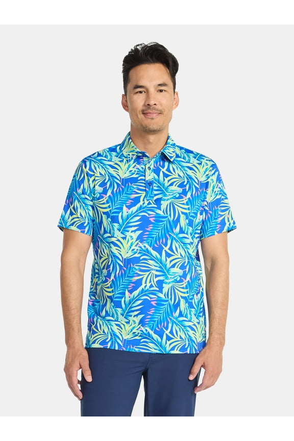 Men's Jungle Glow Print Polo Shirt, Sizes S-3XL