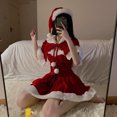 thumbnail image 2 of Capa Kawaii Cosplay Santa Claus Lindo Otoño e Invierno Navidad Vestido con chal rojo Disfraz de fiesta para mujer, 2 of 5
