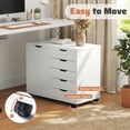thumbnail image 4 of CONCETTA 5-Drawer Rolling File Cabinet on Wheels, Wood Printer Stand with Storage Drawers for Home Office, White, 4 of 7