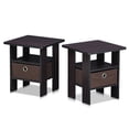 thumbnail image 5 of Furinno Andrey Set of 2 Side Table, Black 2-Tier End Table, Open Shelf & Storage Bin Night Stand, Bedside Table for Living Room, Bedroom, Home Office, Dark Mocha, 5 of 5