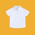 thumbnail image 5 of Boys Button Down Dress Shirts Short Sleeve Uniform Shirt Collared Shirt Basic School Uniform, 5 of 7