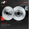 thumbnail image 4 of A-Premium 13 inch (330mm) Front Drilled and Slotted Disc Brake Rotors + Ceramic Pads Kit Compatible with Select Infiniti Models - Q60 2014-2015, G37 2008-2013, G35 2007-2008, 6-PC Set, 4 of 8