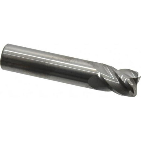 

Accupro 1/2 Diam 4 Flute Single End Solid Carbide 0.015 Corner Radius End Mill Uncoated 2-1/2 OAL 5/8 LOC 1/2 Shank Diam 40° Helix RH Cut RH Flute Centercutting