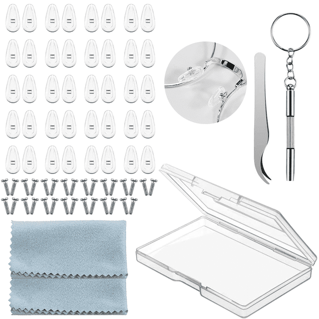Almohadillas nasales de repuesto para anteojos, almohadillas nasales con airbag de diseño ergonómico, kit de comodidad antideslizante de silicona de alta calidad, fácil instalación y servicio de