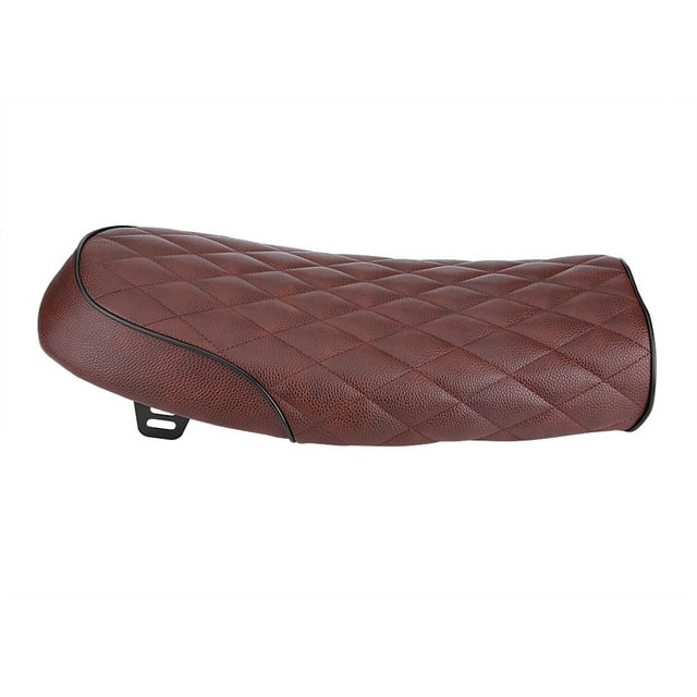 Asiento plano estilo Cafe Racer de cuero sintético para motocicleta, cojín para Honda CG125 GN CG, color marrón