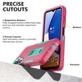 thumbnail image 4 of TASHHAR Samsung Galaxy A14 5G Case with Screen and Lens Protector and Magnetic Car Mount Kickstand Military Grade Full Body Double Layer Rugged Durable for Galaxy A14 5G Phone - Rose Red&Green, 4 of 12