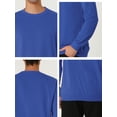 thumbnail image 6 of Unique Bargains Men's Long Sleeve Basic Round Neck Pullover Sweatshirt L Blue, 6 of 6