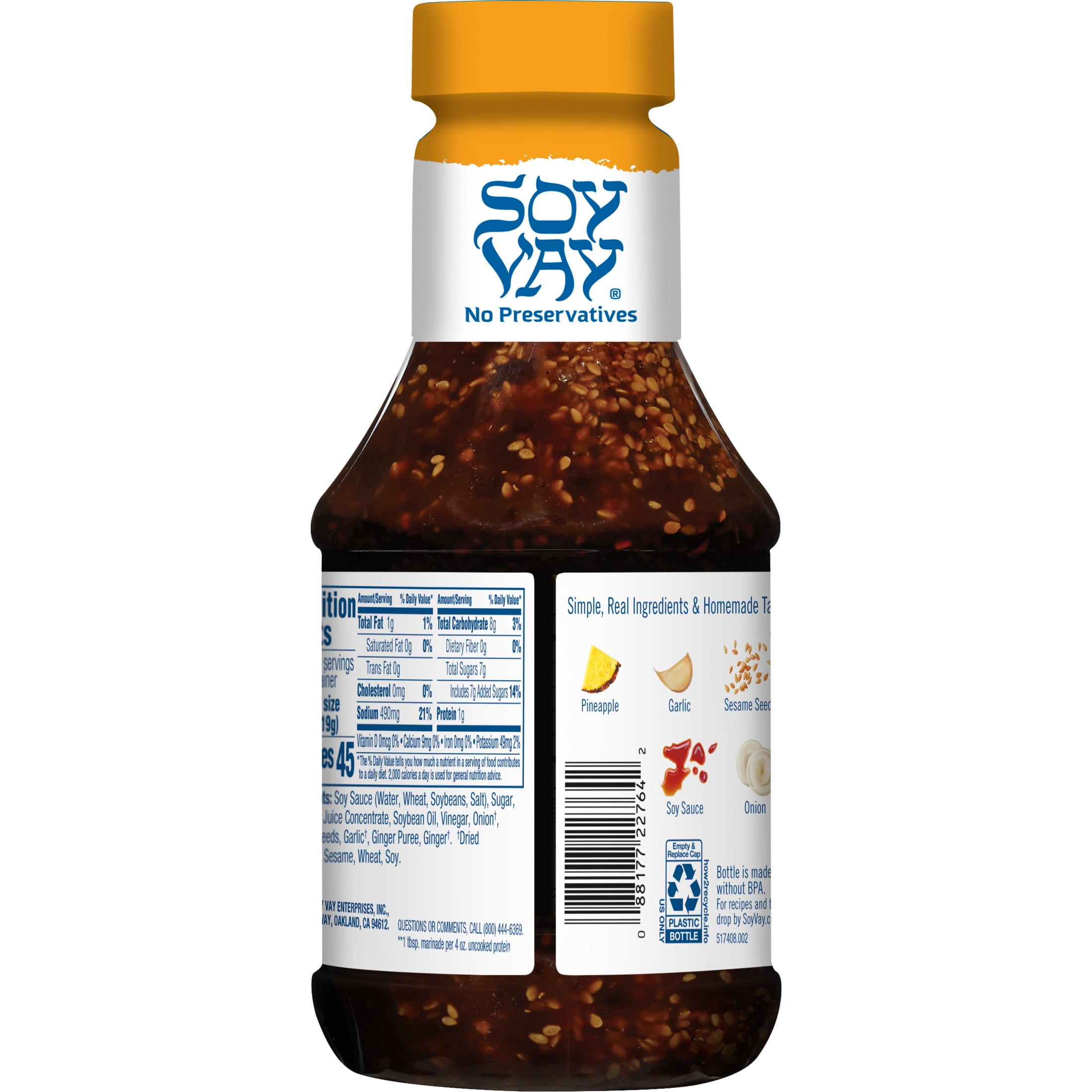 (2 pack) Soy Vay Island Teriyaki Marinade and Sauce, 20 oz