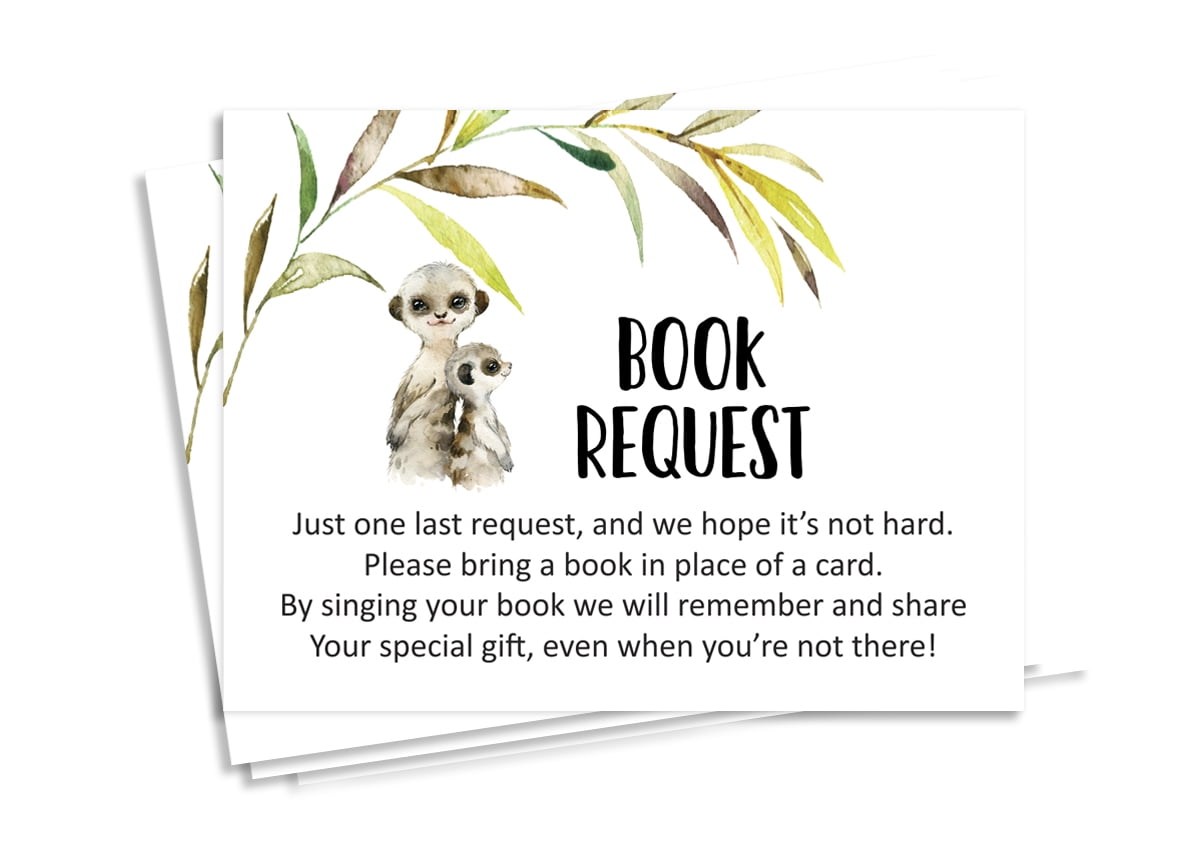 Inkdotpot 30 Books For Baby Shower Request Cards Bring A Book Instead Of A Card koala baby Jungle Animals Baby Shower Invitations Inserts Games