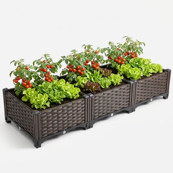 Rectangle Raised Garden Bed Kit, Easy Assembly Planter Boxes Outdoor, Large Raised Garden Bed for Vegetables, Fruits, Flowers, Herbs - Durable & Space-Saving for Backyard, Patio, Balcony