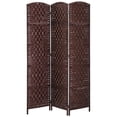 thumbnail image 2 of HOMCOM 6' Tall Wicker Weave 3 Panel Room Divider Privacy Screen - Brown, 2 of 9
