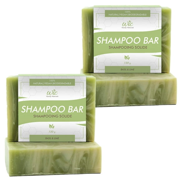 Basil & Lime Natural Shampoo Bar - 2 Pack