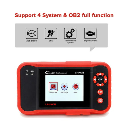 LAUNCH CReader CRP123 Automotive OBDII Scanner 4 Systems Code Reader ABS SRS Transmission and Engine Diagnostic Scan Tool