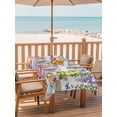 thumbnail image 2 of Outdoor Tablecloth with Umbrella Hole for Patio/Picnic/Party/Camping, Blue Purple Gnomes Waterproof Table Cloth Rectangle Table Cover Washable, Spring Country Hydrangea Flower Leaf (60"x 120"), 2 of 8