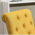 thumbnail image 5 of High Back Tufted Parsons Dining Chair with Solid Rubber Wood Legs, Set of 2, Yellow, 5 of 9