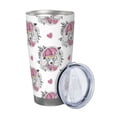 thumbnail image 2 of Uemuo Cartoon Poodle Dog Print Travel Coffee Mug ,20oz Double-walled Car Cup ,Stainless Steel Insulated Tumbler Leak-proof Travel Cup Reusable Straw Car Cup-Without Straw, 2 of 8