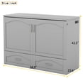 thumbnail image 4 of Harper & Bright Designs Full Size Murphy Bed Wall Bed with Storage Drawers, Wood Murphy Bed Chest with Sockets & USB Ports, Pulley Structure Design, Gray, 4 of 14