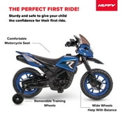 Huffy 6V Motorcycle Kids Battery Ride-On, Ages 3-7 Years Old, Blue, Youth, Boys